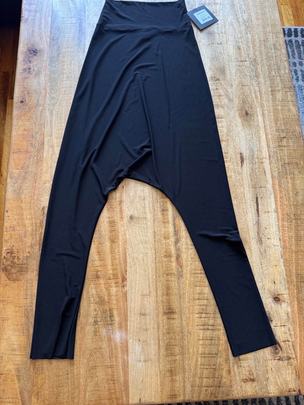 Norma Kamali Black Stretch dolman harem pants Leggings drop waist crotch NWT XS
